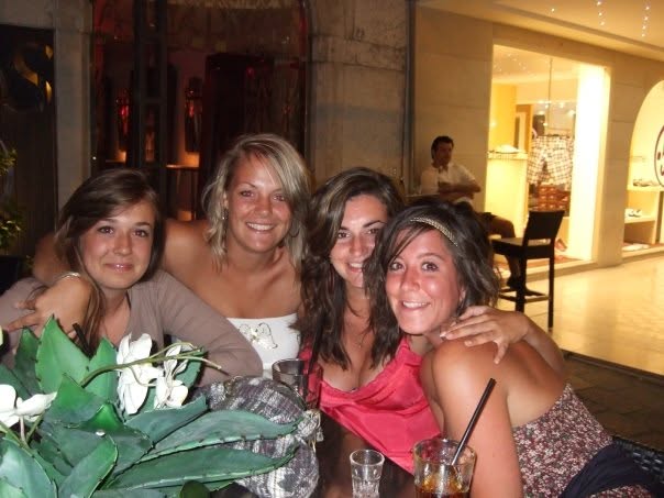 Lauren and friends gathered together around a table